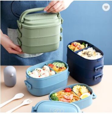 #Lunchbox à 3 #étages #étanches et #écologiques